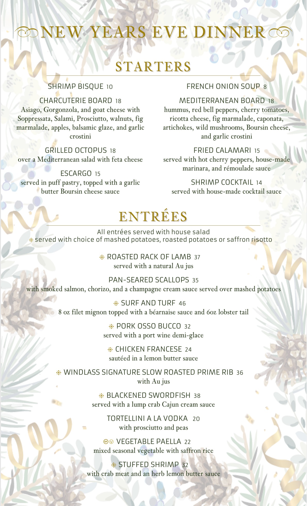 Ringing In The New Year Special Events I The Windlass Restaurant